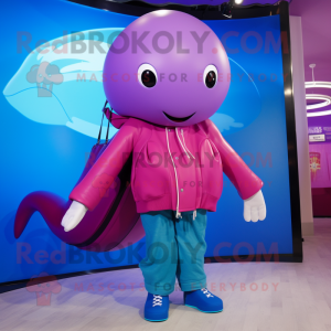 Magenta blåhval maskot...