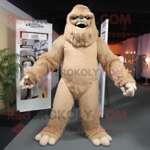 Beige Sasquatch maskot...