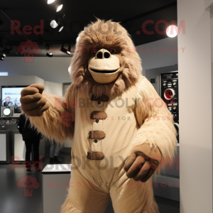 Beige Sasquatch mascotte...