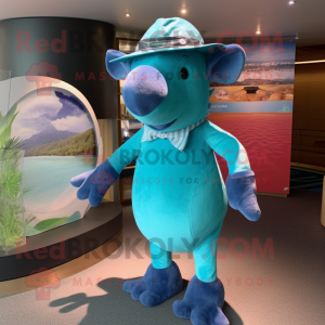 Turquoise Tapir mascotte...