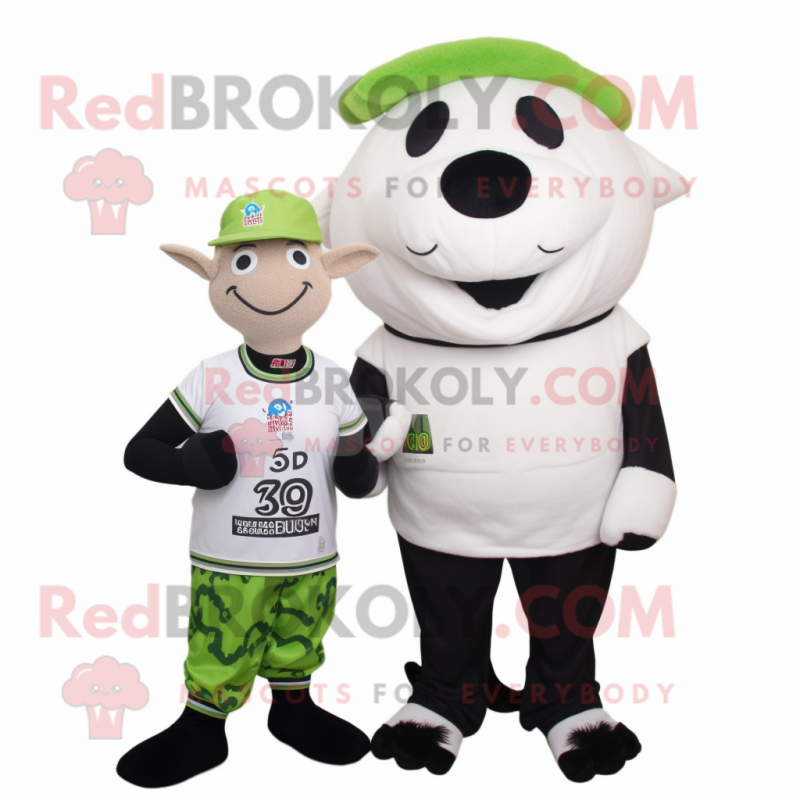 White Beef Stroganoff mascot costume character dressed with a Swimwear and Beanies White Beef Stroganoff mascot costume character dressed with a Swimwear and Beanies