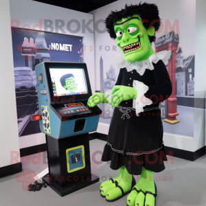 nan Frankenstein mascot costume character dressed with a Dress and Earrings