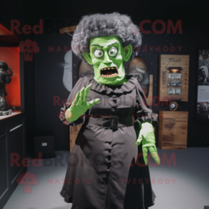 nan Frankenstein mascot costume character dressed with a Dress and Earrings