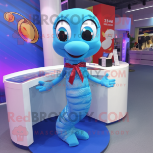 Sky Blue Snake maskot drakt...