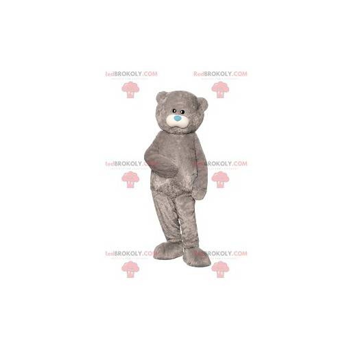 Mascote do urso cinza e seu focinho azul fofo - Redbrokoly.com