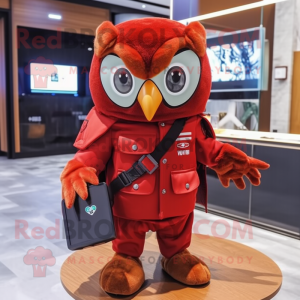 Red Owl maskot drakt figur...