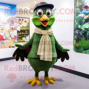 Olive Peacock maskot kostym...