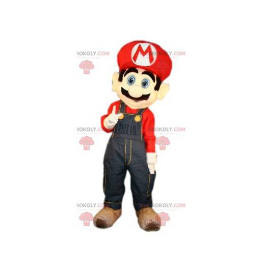 Mascot af Grand Mario Bros. med sine berømte blå overalls -