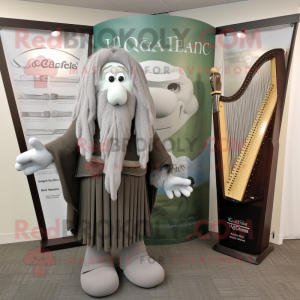 Grå Celtic Harp maskot...