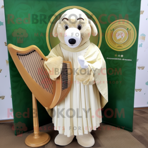 Cream Celtic Harpe maskot...