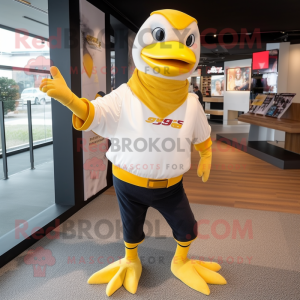 Gold Gull maskot kostume...