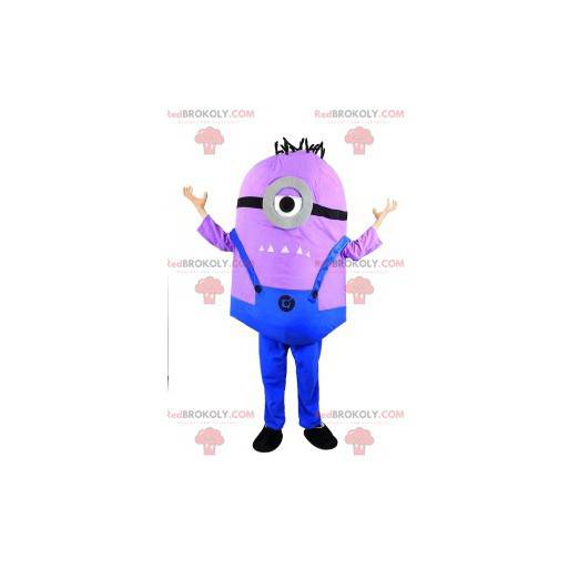 Purple Minion maskot, karakter af Mig, grim og grim -