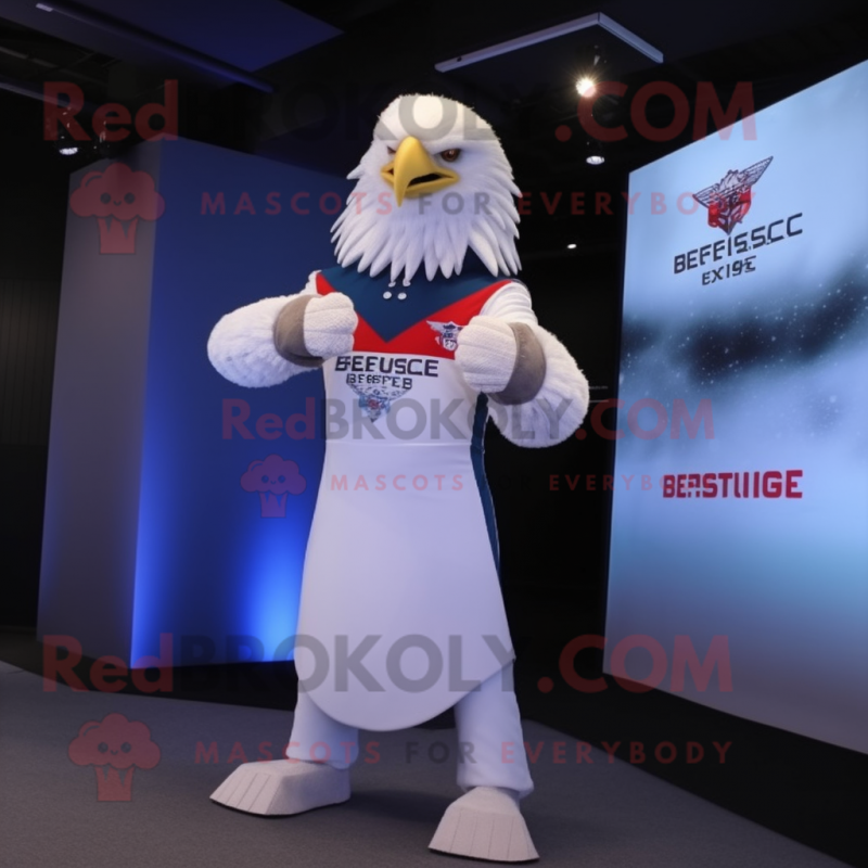 White Eagle mascot costume character dressed with a Bodysuit and Scarves