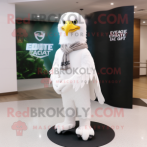 White Eagle mascot costume character dressed with a Bodysuit and Scarves