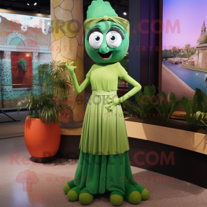 Grøn Paella maskot kostume...