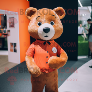 Orange Bear maskot drakt...