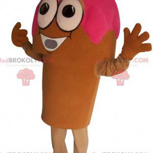 Strawberry ice cream cone mascot - Redbrokoly.com