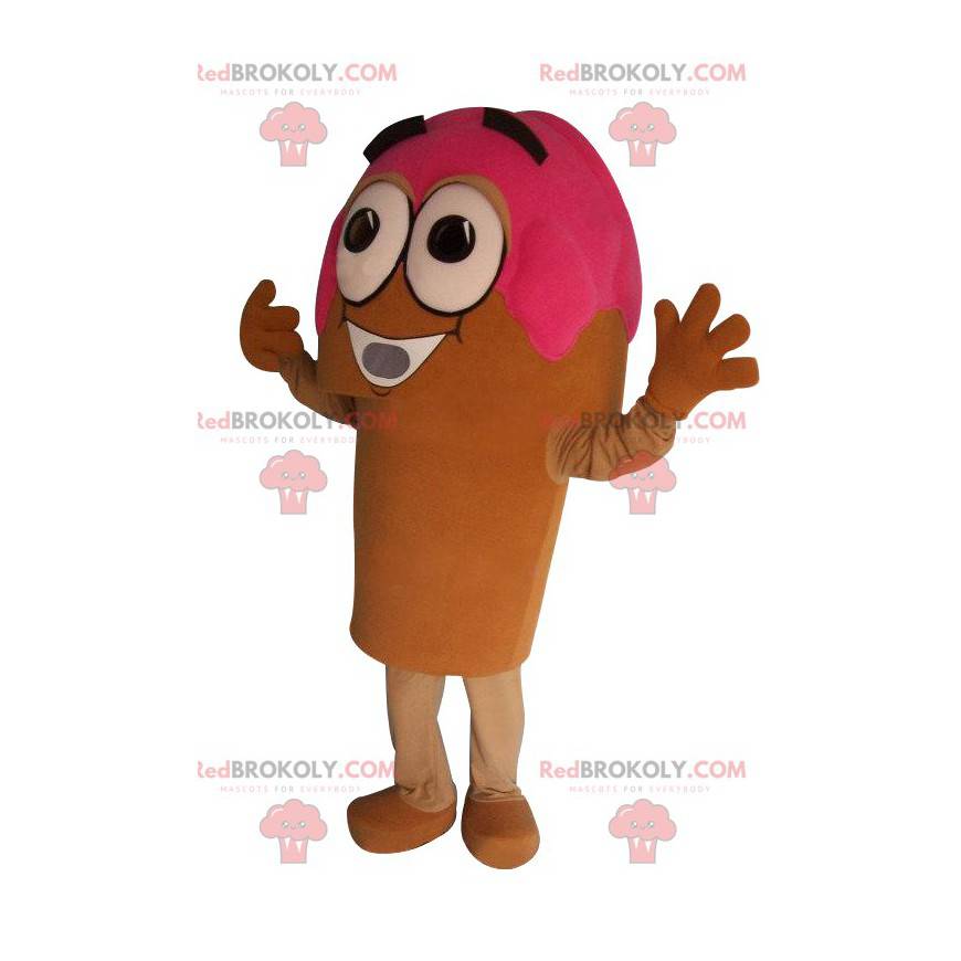 Mascote de sorvete de morango - Redbrokoly.com