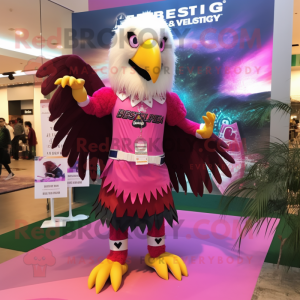 Magenta Bald Eagle maskot...