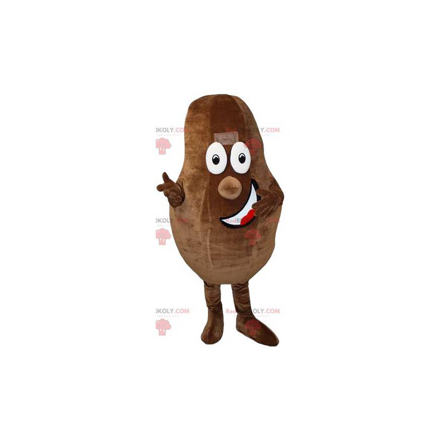 Brown plump potato mascot with a big smile - Redbrokoly.com