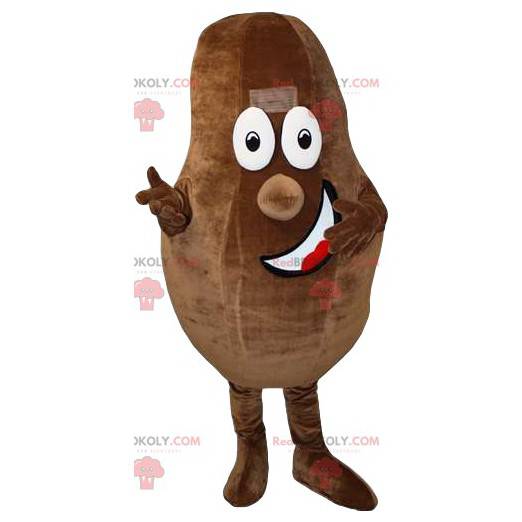 Brown plump potato mascot with a big smile - Redbrokoly.com