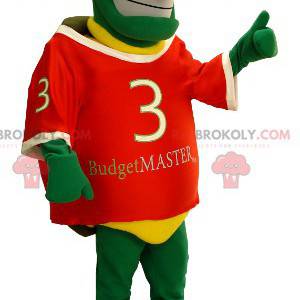 Mascotte tartaruga verde e gialla molto sorridente -