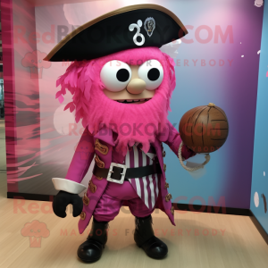 Rosa Pirate maskot kostym...