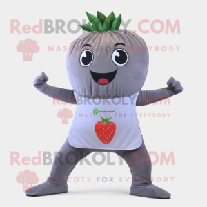 Grå jordbær maskot kostume...