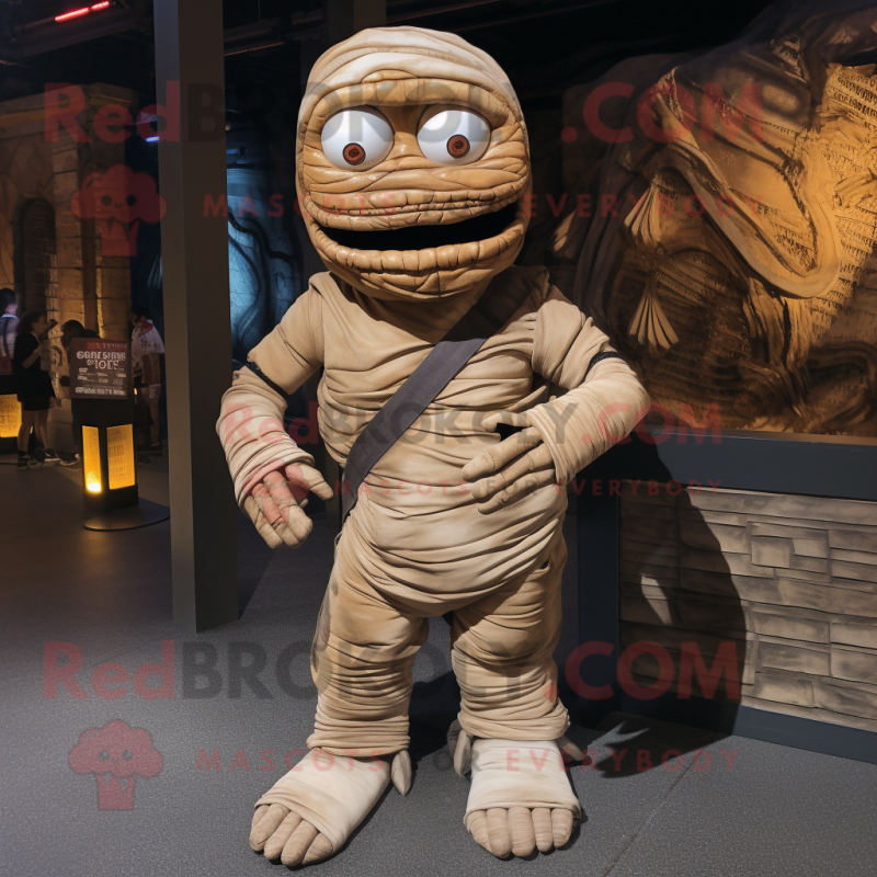 Rust Mummy mascot costume character dressed with a Overalls and Foot pads Rust Mummy mascot costume character dressed with a Overalls and Foot pads