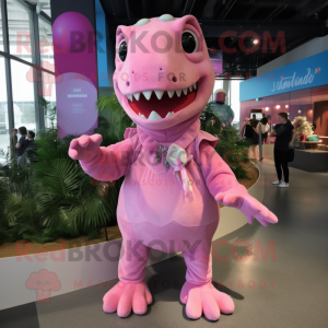 Pink Tyrannosaurus maskot...