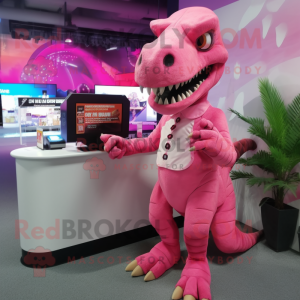 Pink Tyrannosaurus maskot...