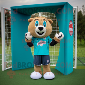 Teal Soccer Goal maskot...