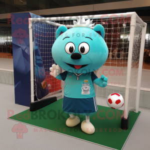 Teal Soccer Goal maskot...