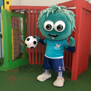 Teal Soccer Goal maskot...