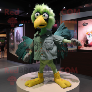 Green Vulture maskot kostym...