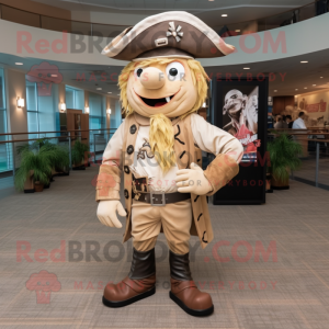 Beige piratmaskot drakt...