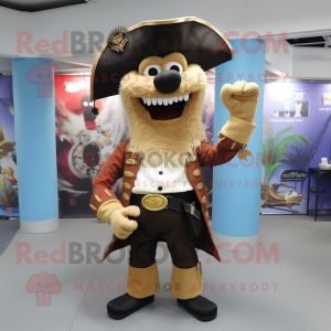 Beige Pirate maskot kostym...