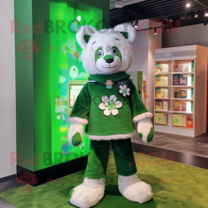 Grön fyrklöver maskot...