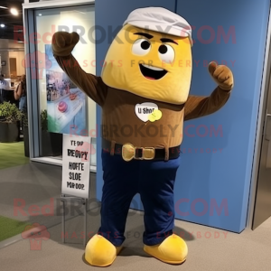 Marinblå Potatis maskot...