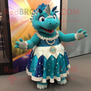 Teal Ankylosaurus mascotte...