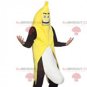 Jätte svart och vit gul bananmaskot - Redbrokoly.com
