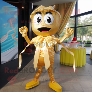Gold Pad Thai maskot kostym...