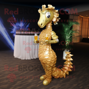 Gold Sea Horse mascotte...