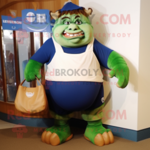 nan Ogre mascot costume character dressed with a Polo Tee and Tote bags