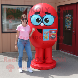 Red Gumball Machine maskot...