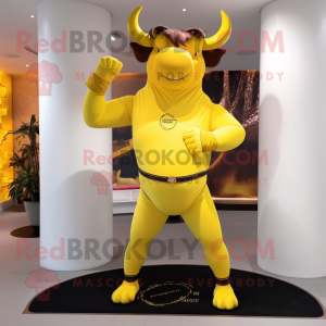 Yellow Bull maskot kostume...