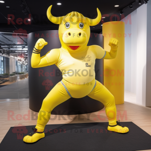 Yellow Bull maskot kostume...