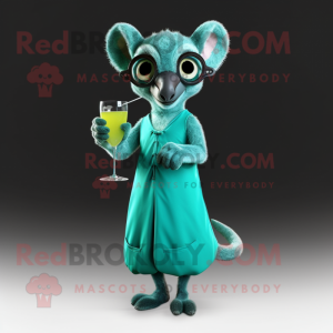 Blågrønn Lemur maskot drakt...