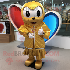 Gold Heart mascotte kostuum...