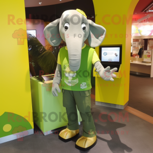 Lime Green Elephant maskot...